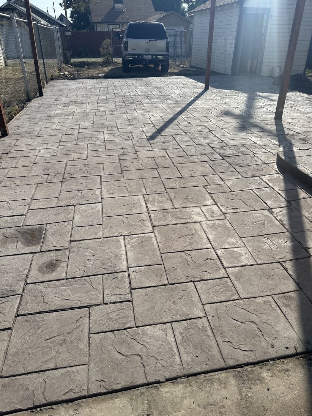 Stamped Paver-Pattern Driveway