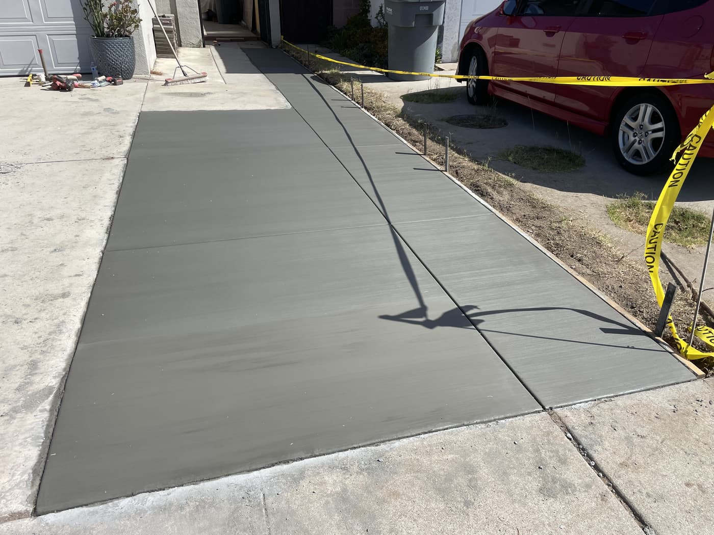 Broom-Finish Driveway Pour