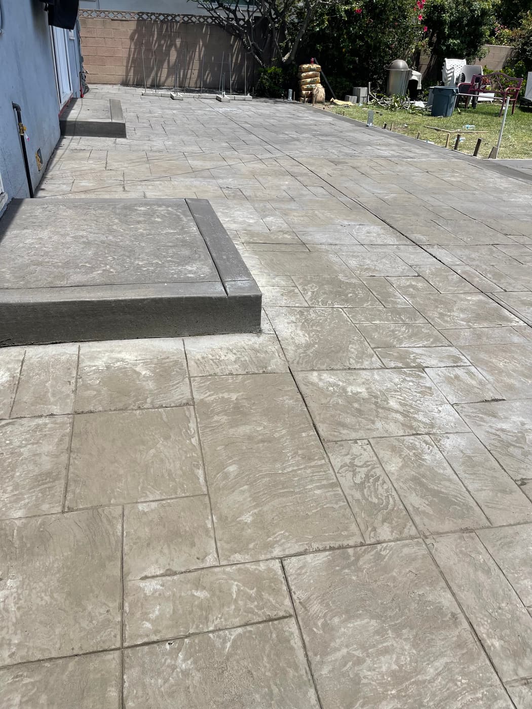 Stamped Patio with Raised Step