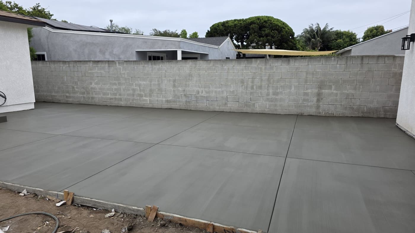 Backyard Slab Pour with Control Joints